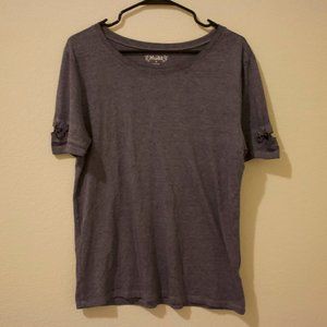 Grayish blue tee with side detail